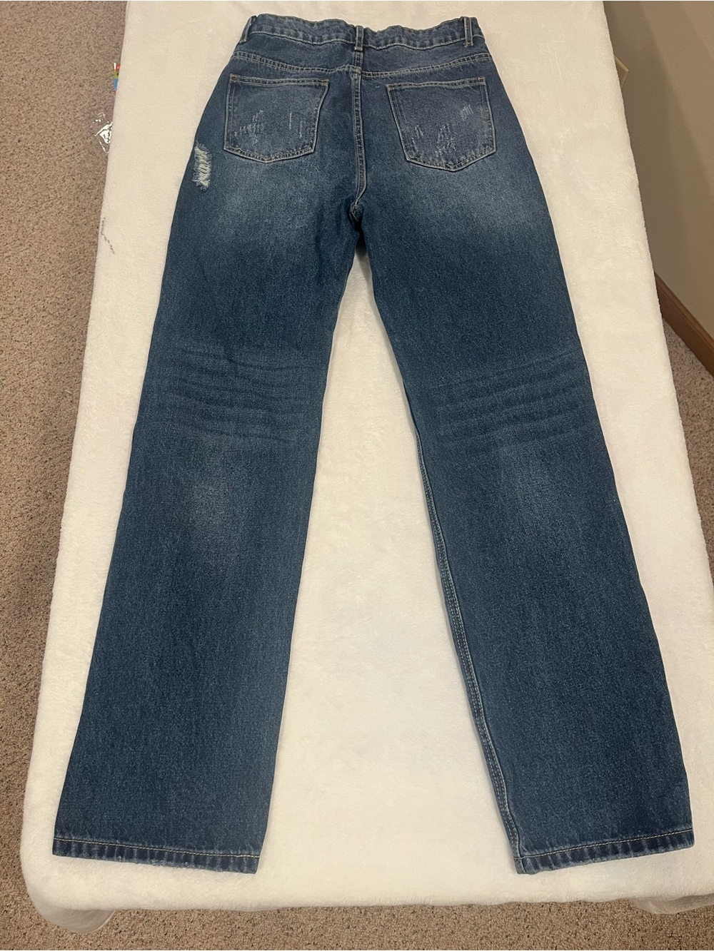 SHEIN Distressed High Waisted Straight Leg Jeans - Size Medium - Picture 3 of 10